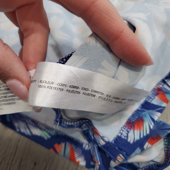 Ariat Tek Polo Shirt Mens Large Blue Fleather Print Performance Sport Western - Picture 8 of 9